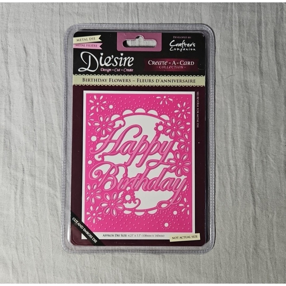Crafter's Companion Create A Card Die'sire Die BIRTHDAY‎ FLOWERS NEW